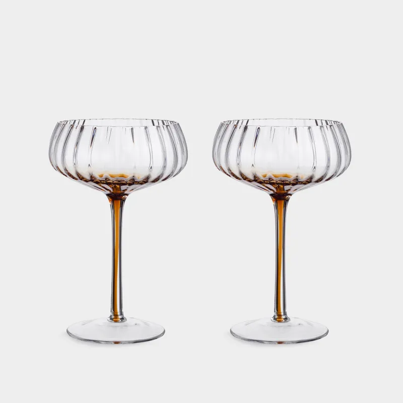 Drinking glass, 260 ml, 2 pcs, glass, brown gradient, Felino