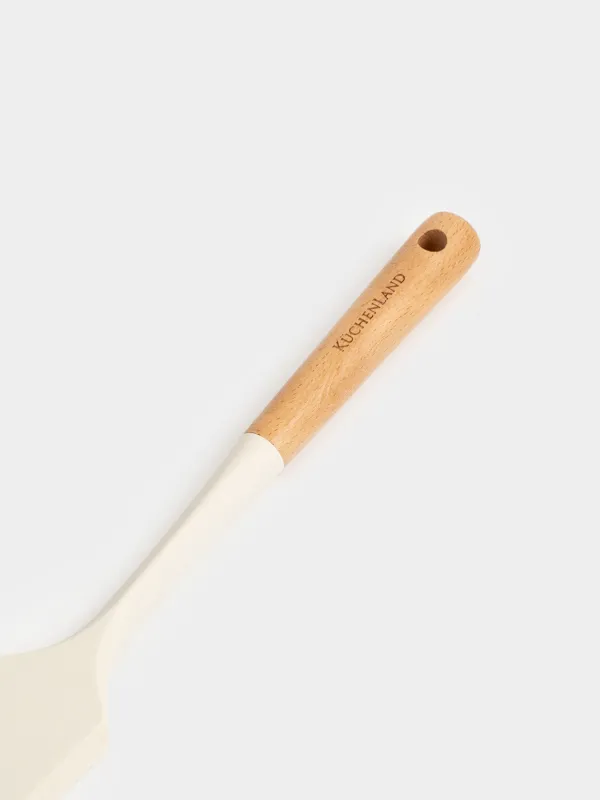 Spatula, 31 cm, silicone/wood, milky, Legerity, image-4