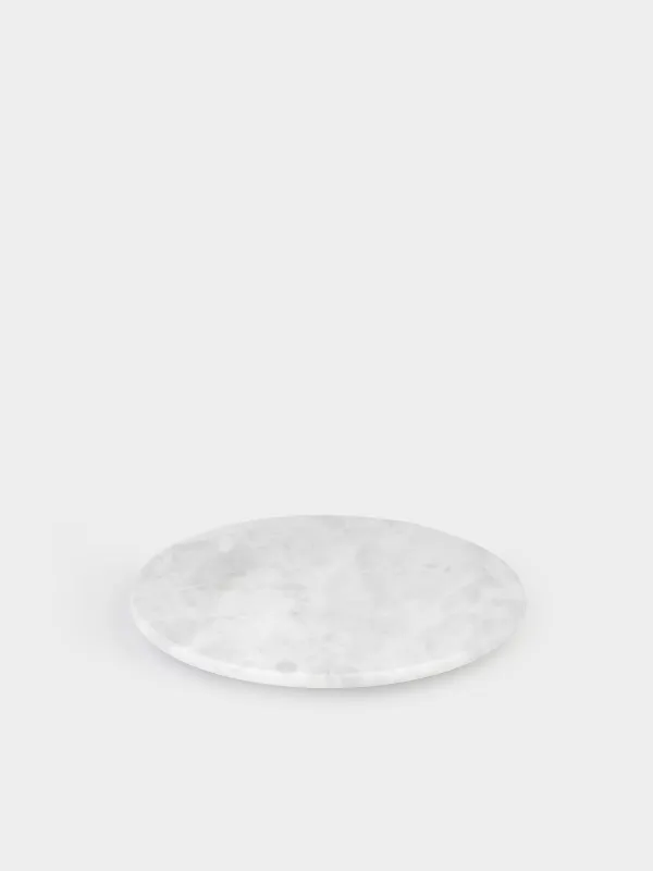 Serving dish, 30 cm, rotating, marble, white, Marble, image-2