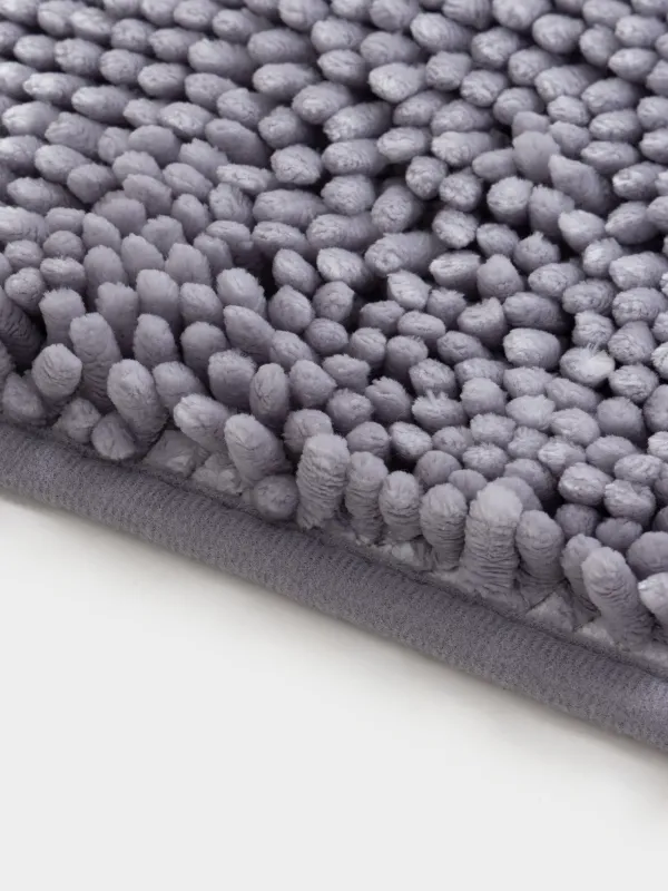 Mat, 50x80 cm, anti-slip, polyester, light grey, Fluff, image-1