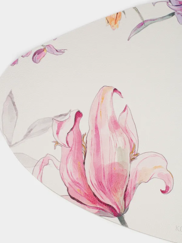 Placemat, 33x45 cm, PVC, shaped, milky, Flowers, Rock print, image-2