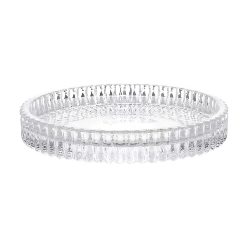 Candle holder, 9 cm, for cylindrical candle, glass, Ribby