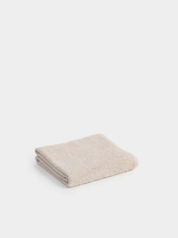 Towel, 50x90 cm, cotton, beige, Terry cotton, image-0
