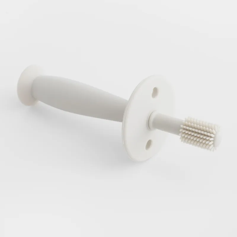 Dental brush with limiter, children's, 12 cm, silicone, beige, Kiddy, image-2