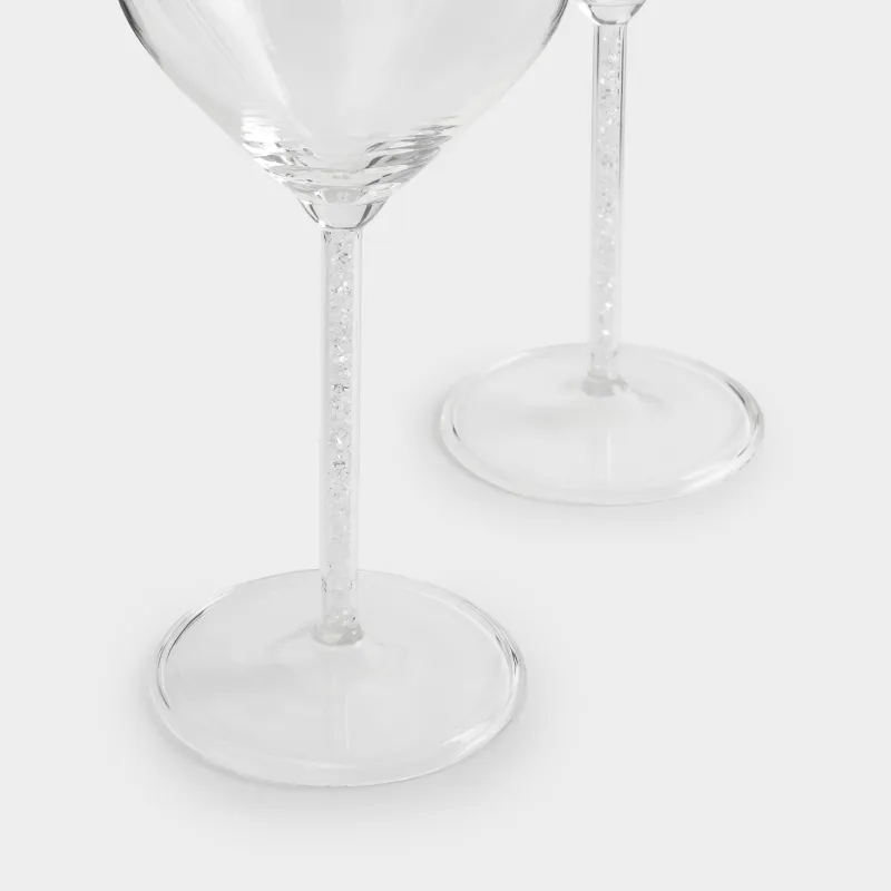 Drinking glass, 450 ml, 2 pcs, glass / rhinestones, Crystal, image-2