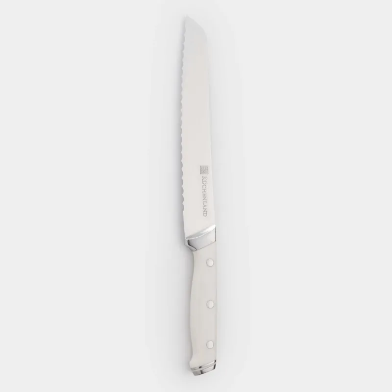 Bread knife, 20 cm, steel / plastic, white, Solo white