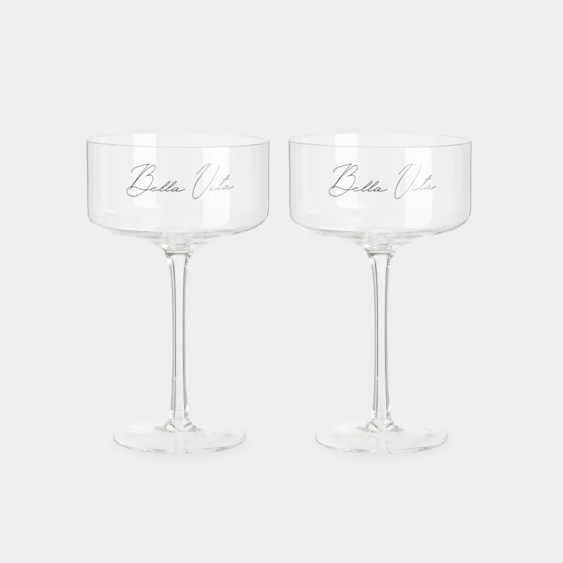 Drinking glass, 330 ml, 2 pcs, crystal glass, Bella Vita, Foligno