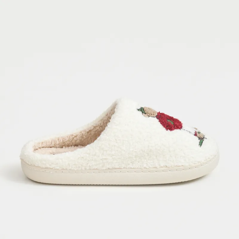 Women's slippers, homewear, size 36-37, artificial fur, milky, Bears, Needed