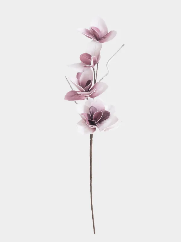 Decorative branch, 90 cm, plastic / foam, Pink magnolia, Magnolia, image-0