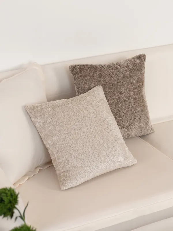 Decorative pillow, 45x45 cm, velvet, beige, Nordkap, image-1