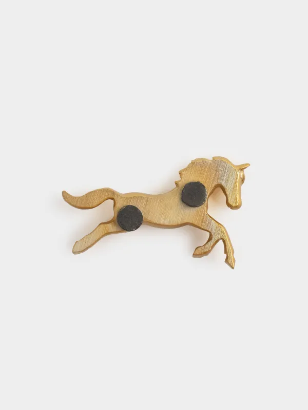 Magnet, 8 cm, polyresin, golden, Horse, Horse gold, image-3