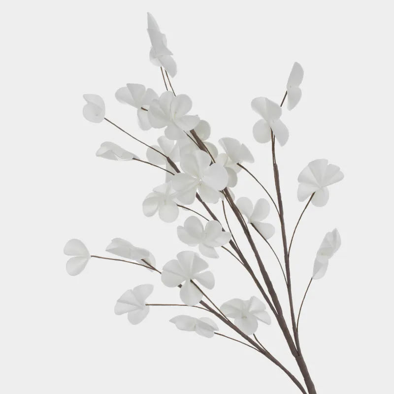 Decorative branch, 1,1 m, plastic / foam, White phalaenopsis Aphrodite, Flower garden, image-1