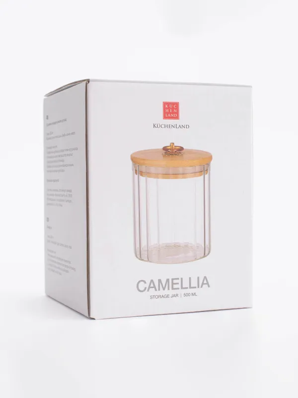 Can for bulk products, 500 ml, glass B / bamboo, Camellia, image-5