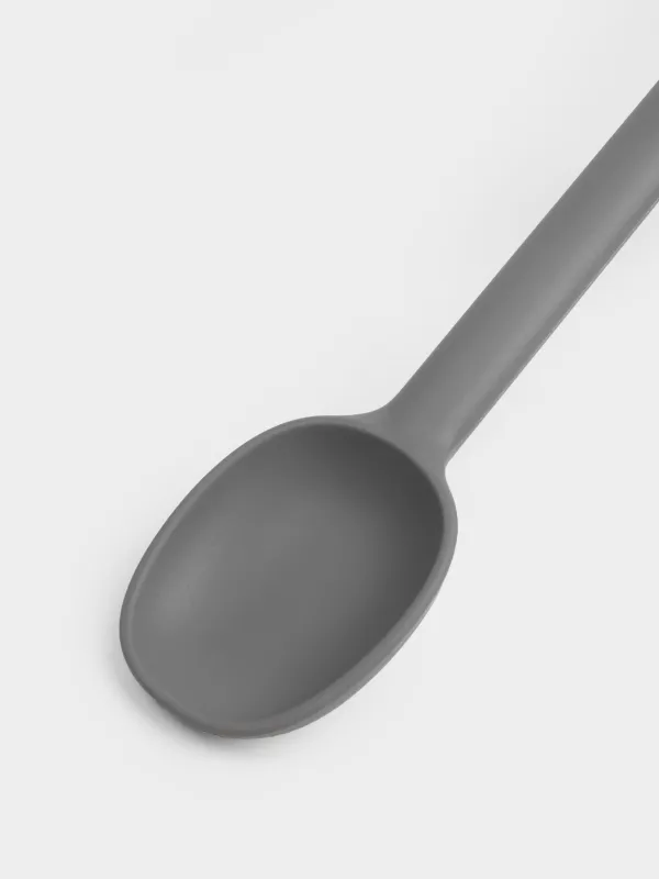 Serving spoon, 28 cm, silicone, grey, Grey steel, image-3