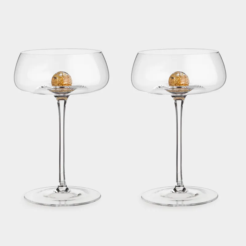 Drinking glass, 240 ml, 2 pcs, glass, Amber ball, Sorento