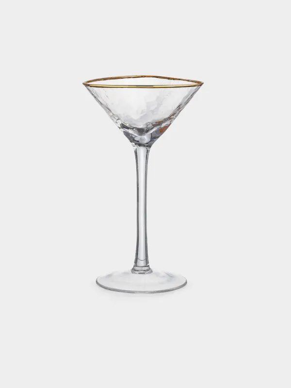 Martini glass, 150 ml, 2 pcs, glass, golden edging, Triangle Gold, image-3