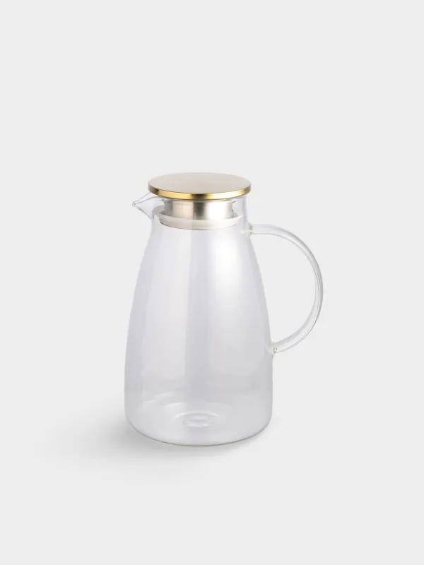 Jug, 2 l, with filter lid, glass B / steel, golden, Classic gold, image-0