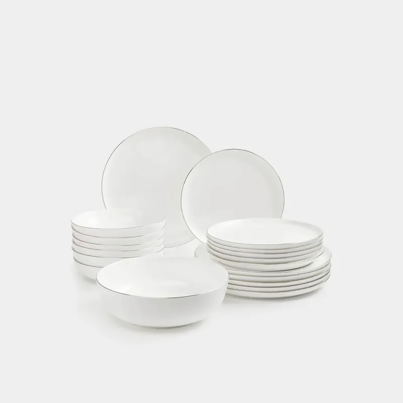 Dining set, 6 pers, 19 pr, porcelain F, Antarctica