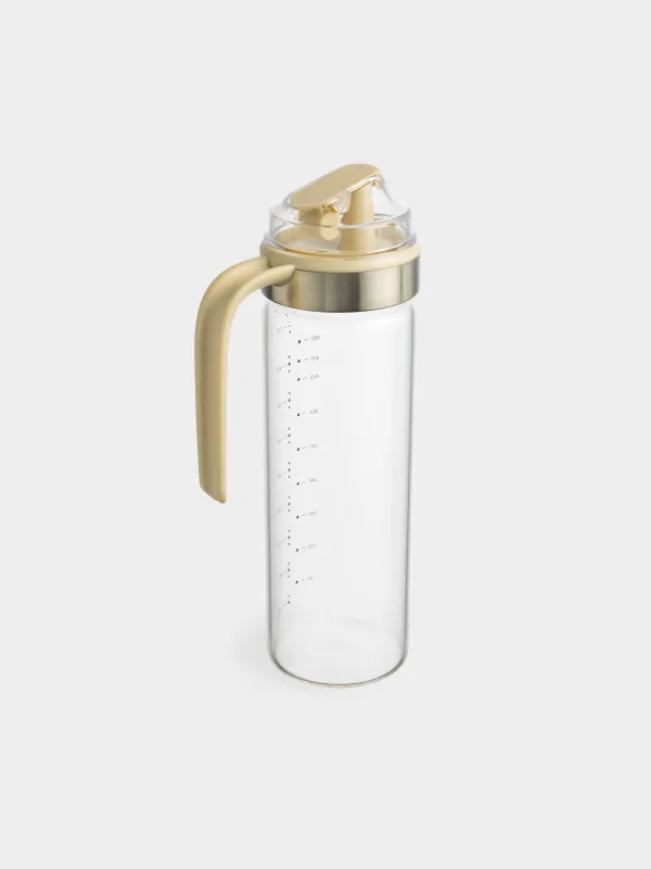 Oil or vinegar container, 550 ml, with handle, glass / plastic, milky, Milk kitchen, image-2