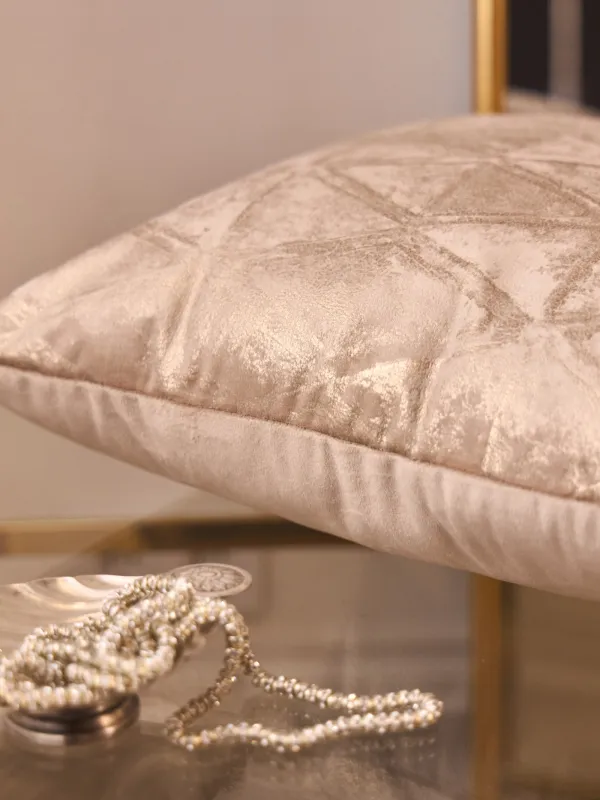 Decorative pillow, 45x45 cm, velvet, grey, Golden patterns, Abstract, image-7