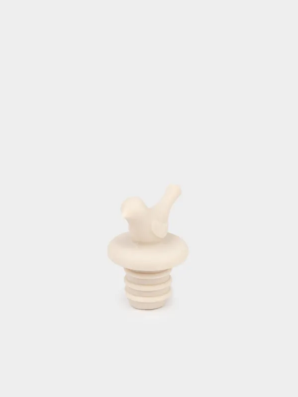 Wine bottle stopper, 5 cm, silicone, beige, Bird, Soft kitchen, image-2