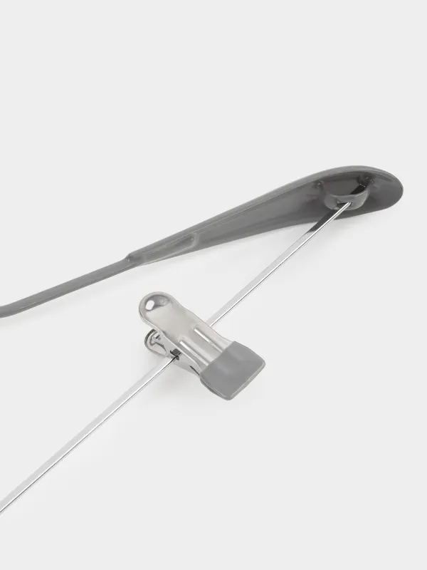 Hanger, 44 cm, with clips for trousers/skirts, metal coated, Gray, Colorful house, image-2