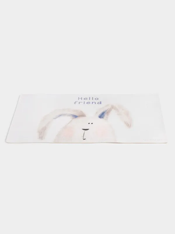 Placemat, 33x46 cm, PVC, rectangular, blue and white, Hello friend, Rock print, image-1
