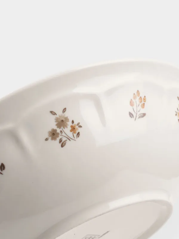 Salad bowl, 23x7 cm, 1.45 l, porcelain N, white, vintage flowers, La flore, image-3