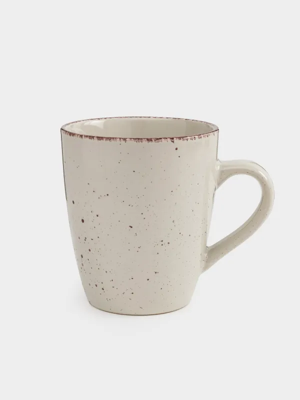 Mug, 400 ml, 2 pcs, ceramic, beige, speckled, Speckled, image-3