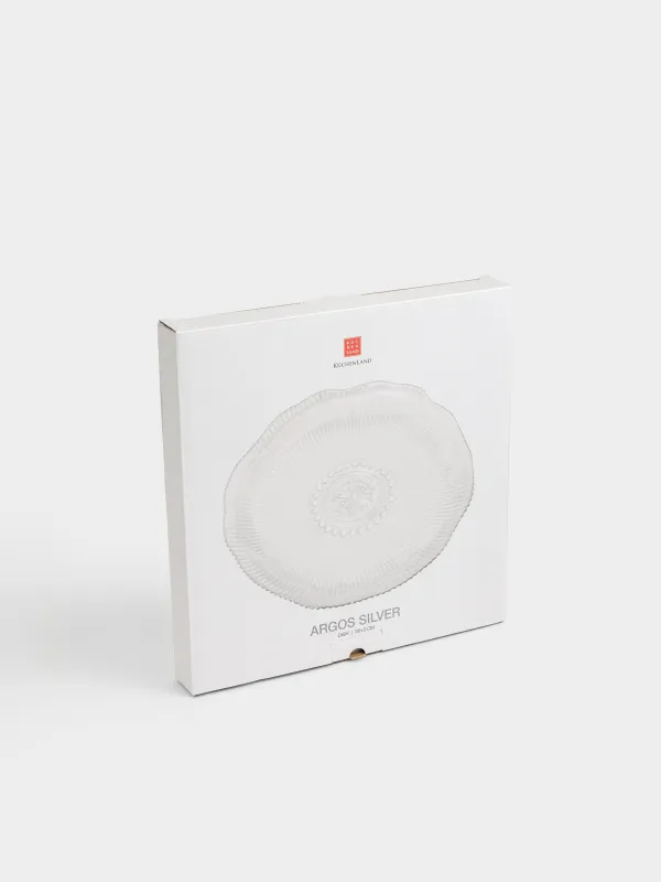 Dish, 30x3 cm, glass R, with silver edging, Argos silver, image-5