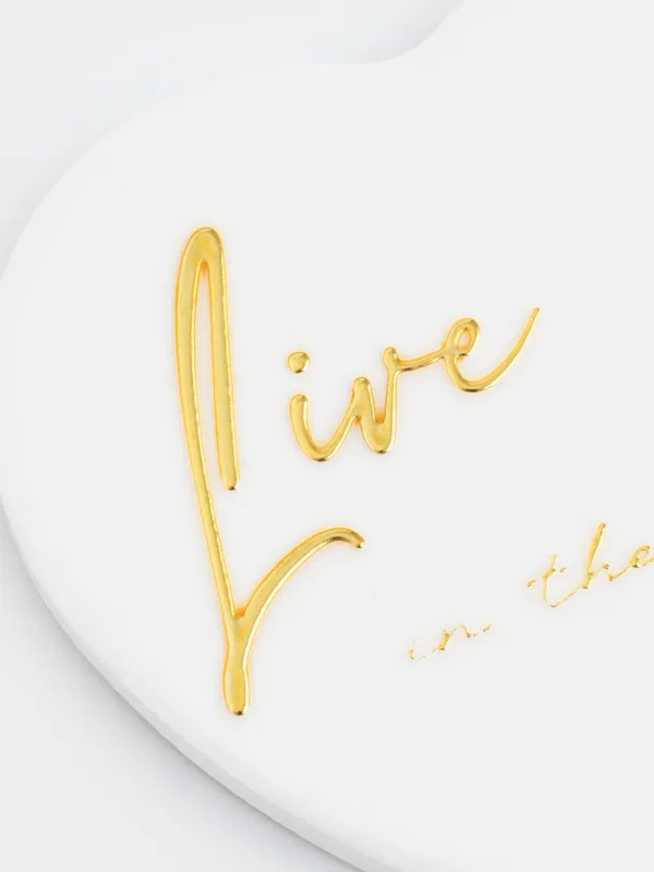 Coaster, 11x11 cm, ceramic / cork, White, Heart, Scroll, image-4