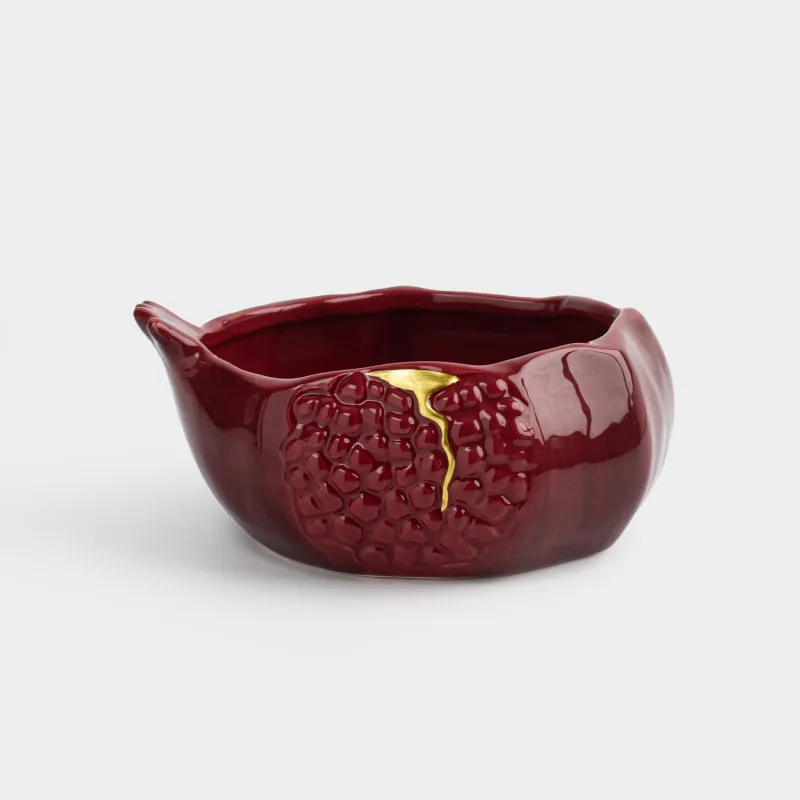 Bowl, 14x6 cm, ceramic, milky burgundy, Pomegranate, Pomegranate
