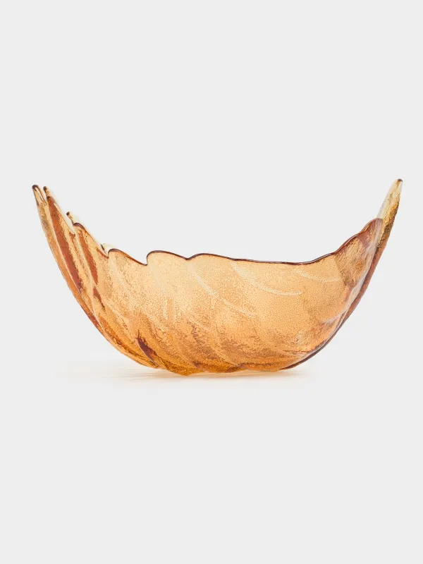 Salad bowl, 17x10 cm, ml, glass, color, Leaf, Curvy, image-3