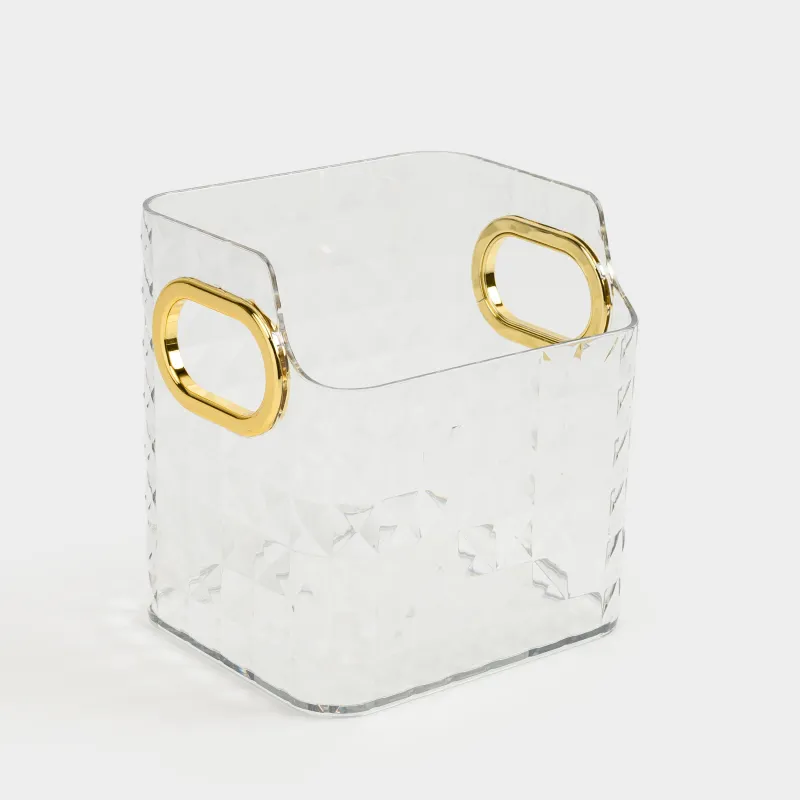 Organizer for cosmetics, 12x12 cm, with gold handles, plastic, Kandy