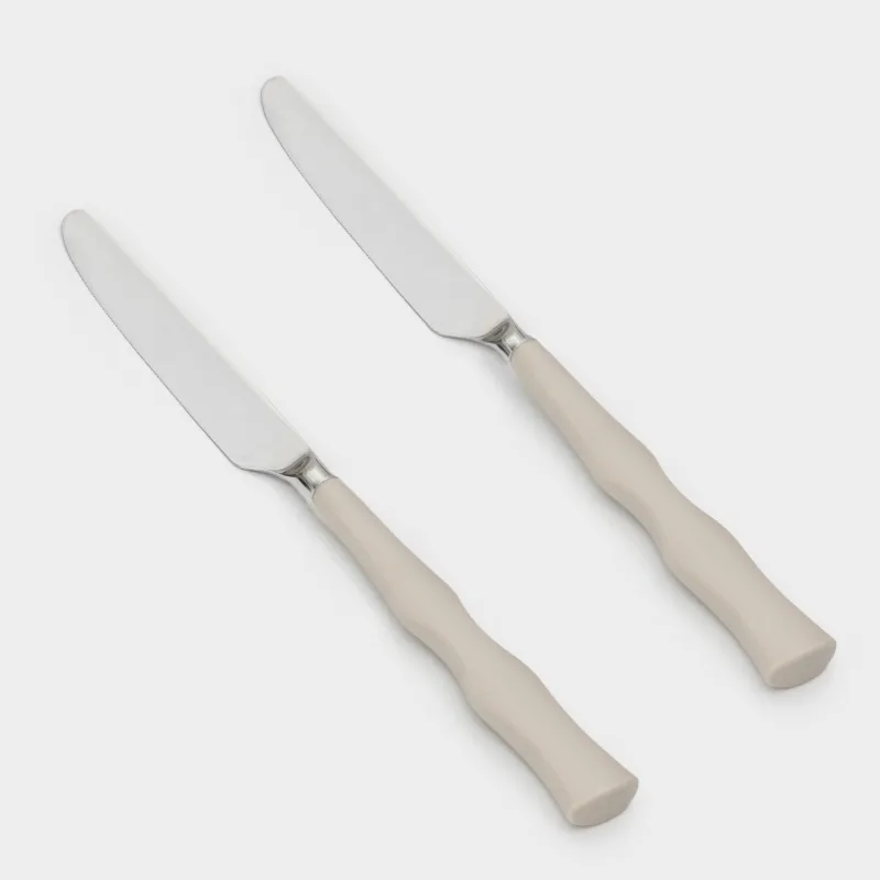 Table knife, 2 pcs, steel / plastic, beige, Bends, Toronto