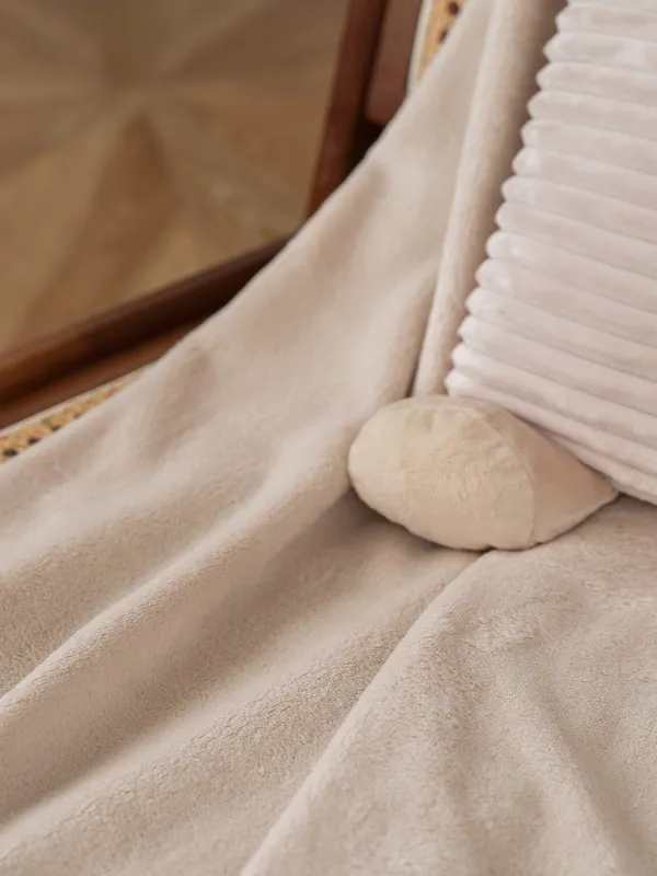 Blanket with pillow, 130x210 cm, fleece / plush, beige, Rabbit, Plush animals, image-6