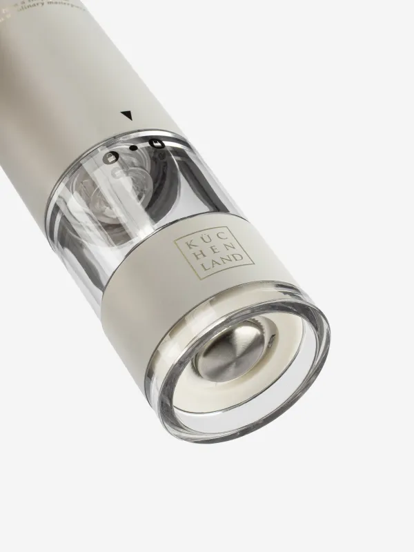 Spice mill, 22 cm, electric, metal/plastic, LED W, milky, Course, image-3