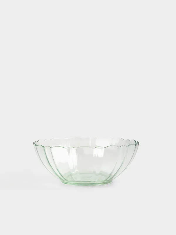 Salad bowl, 20x8 cm, 1.3 l, glass, green, Nelton color, image-0