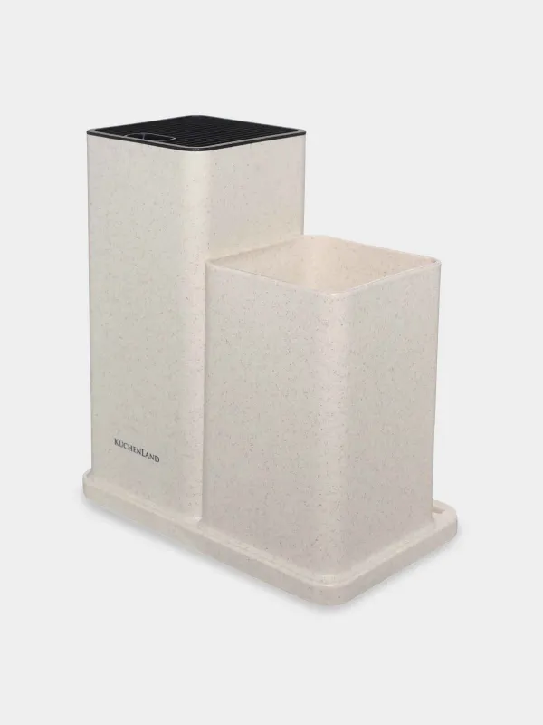 Stand for knives and kitchen accessories, 23 cm, 2 units, plastic, milk, Speck-light, image-1