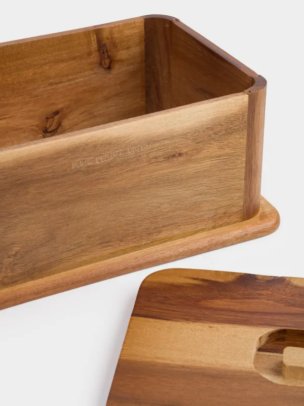 Bread box, 30x20x13 cm, wood, rectangular, Noble tree, image-5