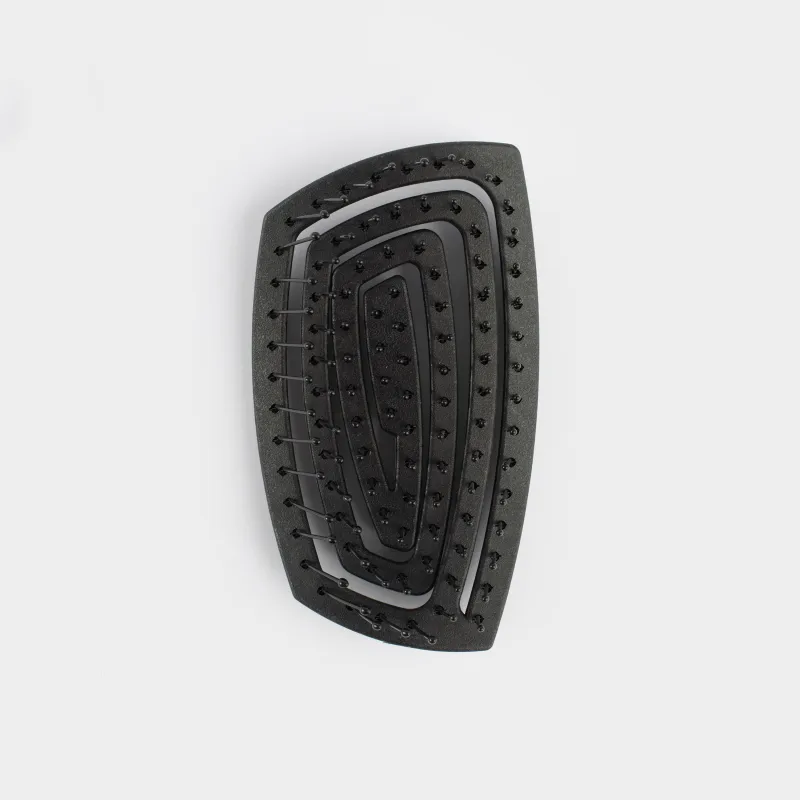 Hair massage comb, 11x6 cm, for travel, vegetable fiber / plastic, black, Zipo