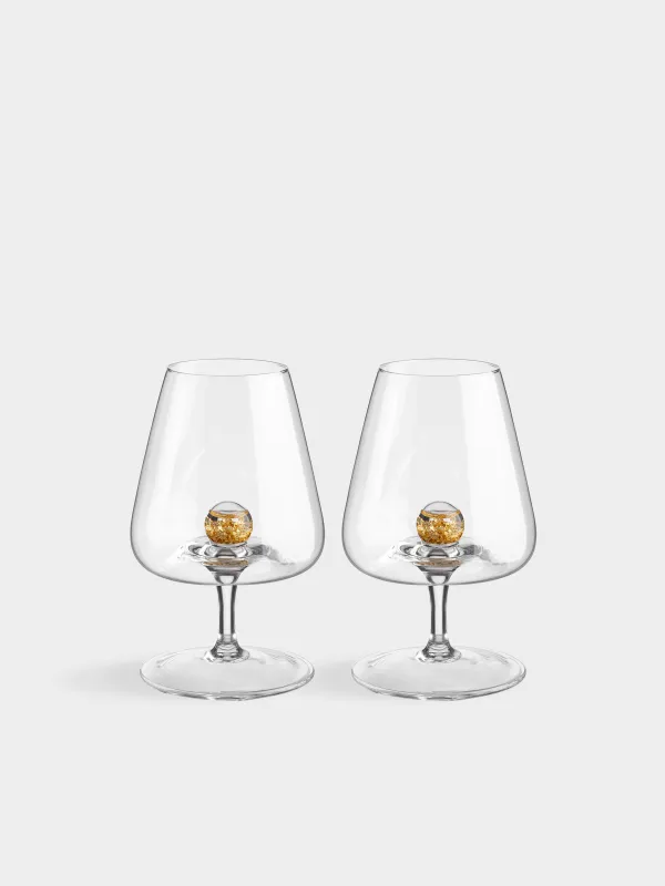 Drinking glass, 430 ml, 2 pcs, crystal glass, Amber ball, Sorento, image-0