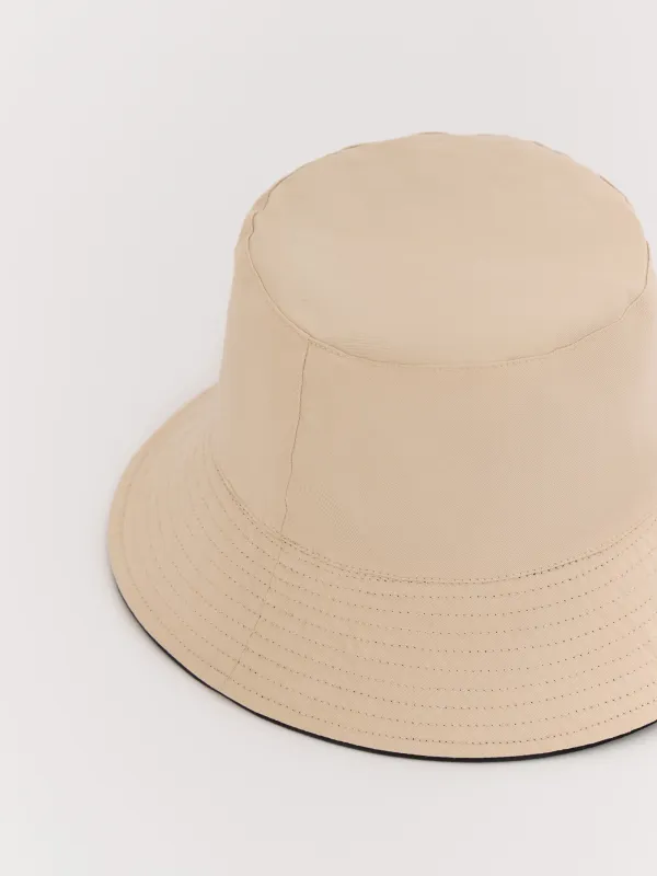 Panama hat, 57 cm, single size, double-sided, cotton, black / milk, Shore, image-2