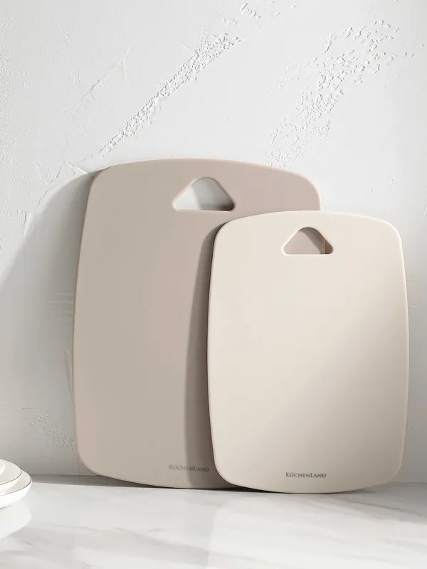 Cutting board, 30/35 cm, 2 pcs, plastic, milk/gray-brown, Soft kitchen, image-8