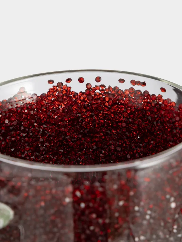 Mug, 300 ml, B glass, with red crystals inside, Air decor, image-3