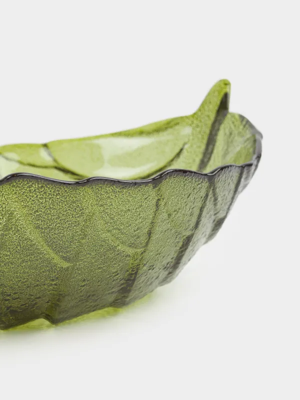 Salad bowl, 24x9 cm, ml, glass, color, Leaf, Curvy, image-1
