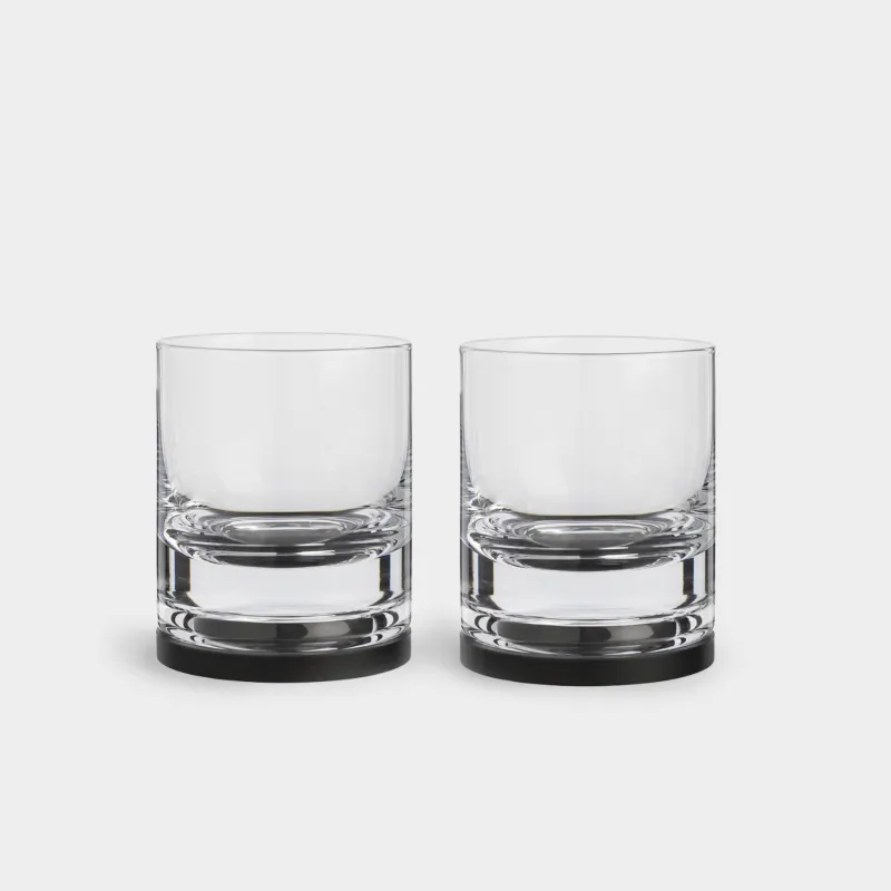 Drinking glass, 10 cm, 340 ml, 2 pcs, on a stand, glass / wood, Clear