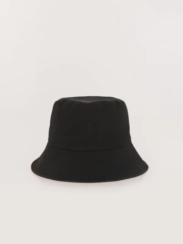 Panama hat, 57 cm, single size, double-sided, cotton, black / milk, Shore, image-0