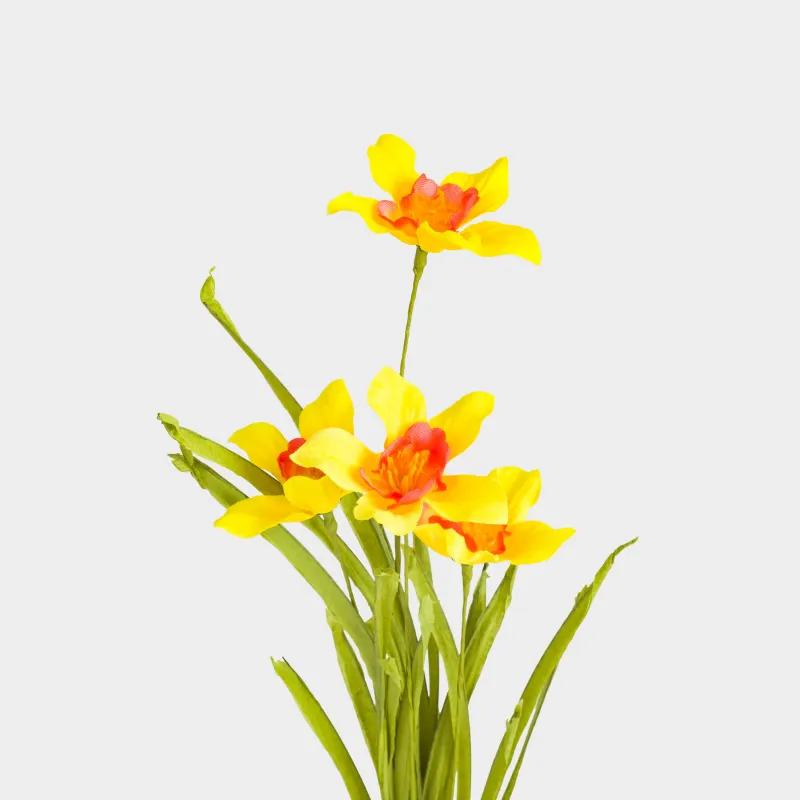 Decorative branch, 61 cm, polyester / plastic, Yellow daffodils, Flower garden, image-2