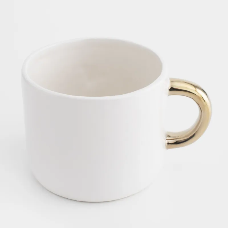 Mug, 400 ml, ceramic, milk - gold, Bee, Honey, image-1